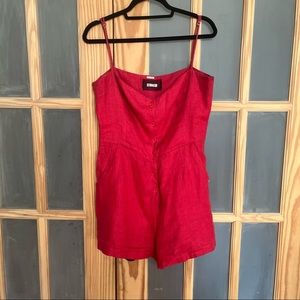 Reformation Red Button Down Romper